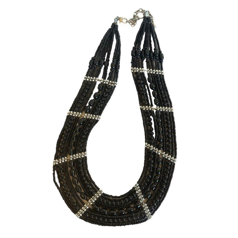 Stunning Beaded Bib Statement Necklace - image 2